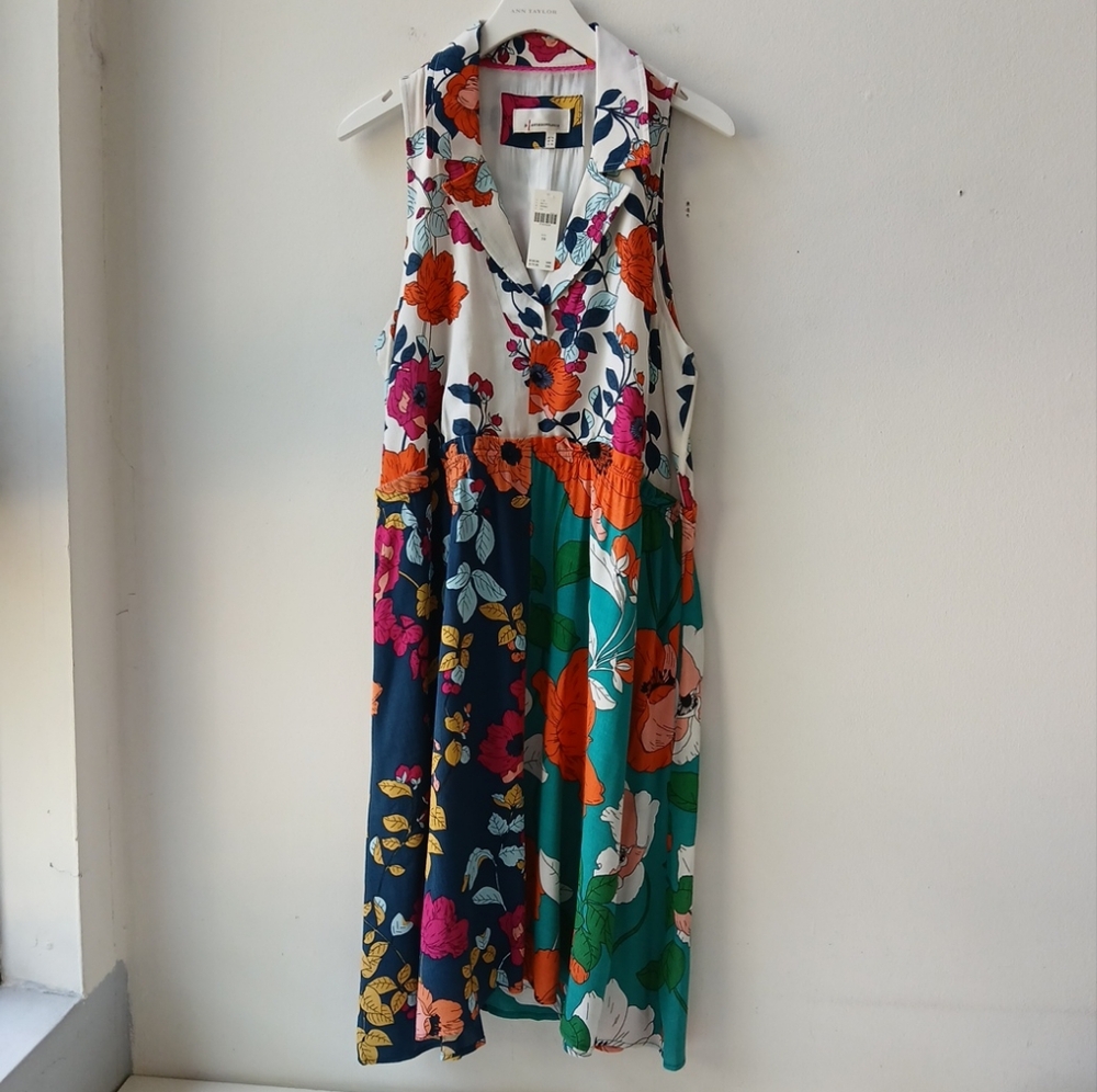 Anthropologie Popover Floral Print Dress Women's 10 NWT